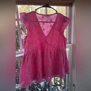 Andre Assous Fuchsia Floral Blouse